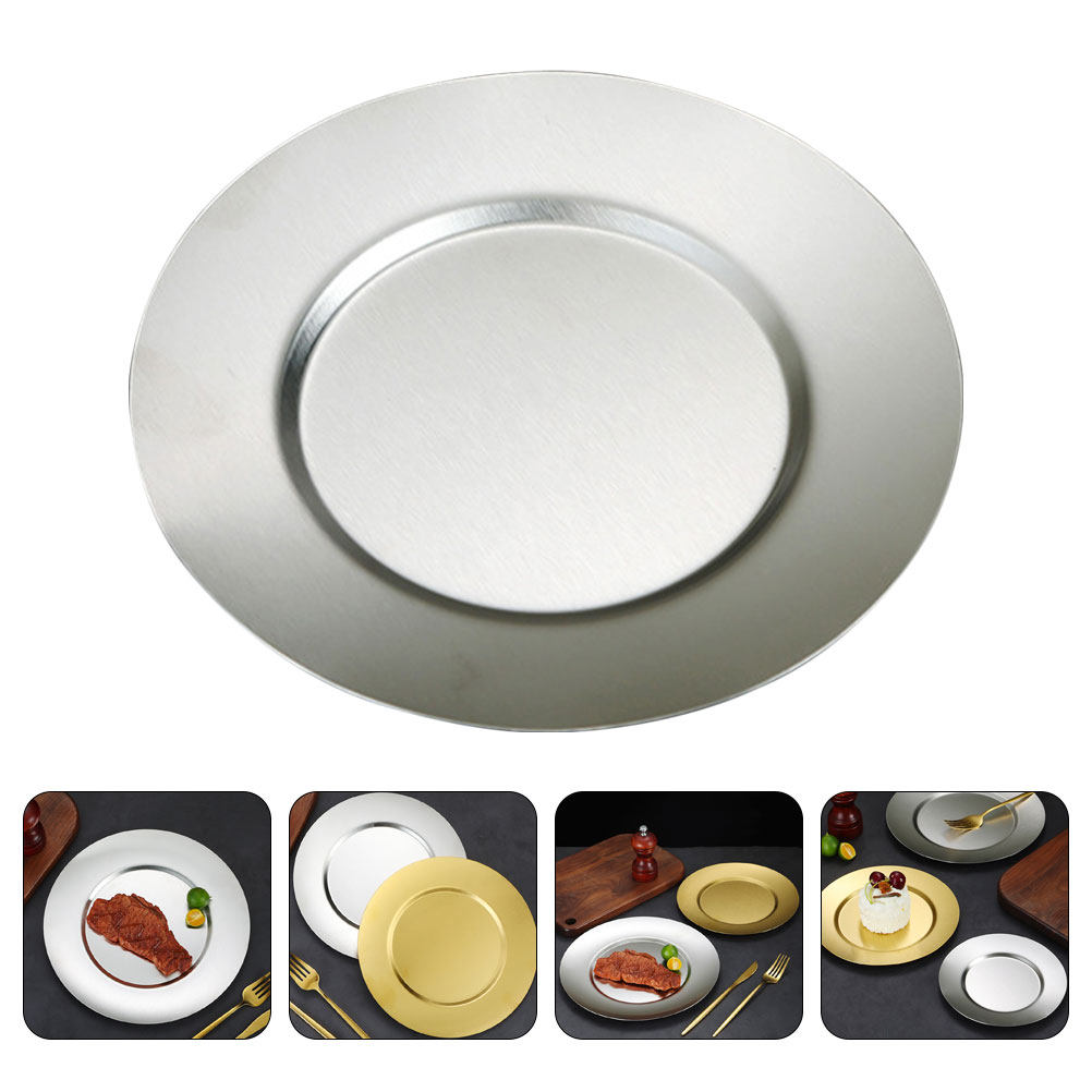 Food Snacks For Camping - Plato de Acero Inoxidable Redondo con