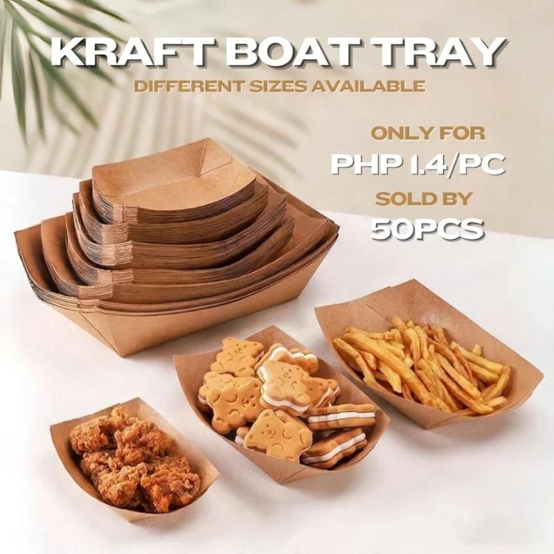 Food Snacks Restaurant - Bandejas de papel kraft desechables para
