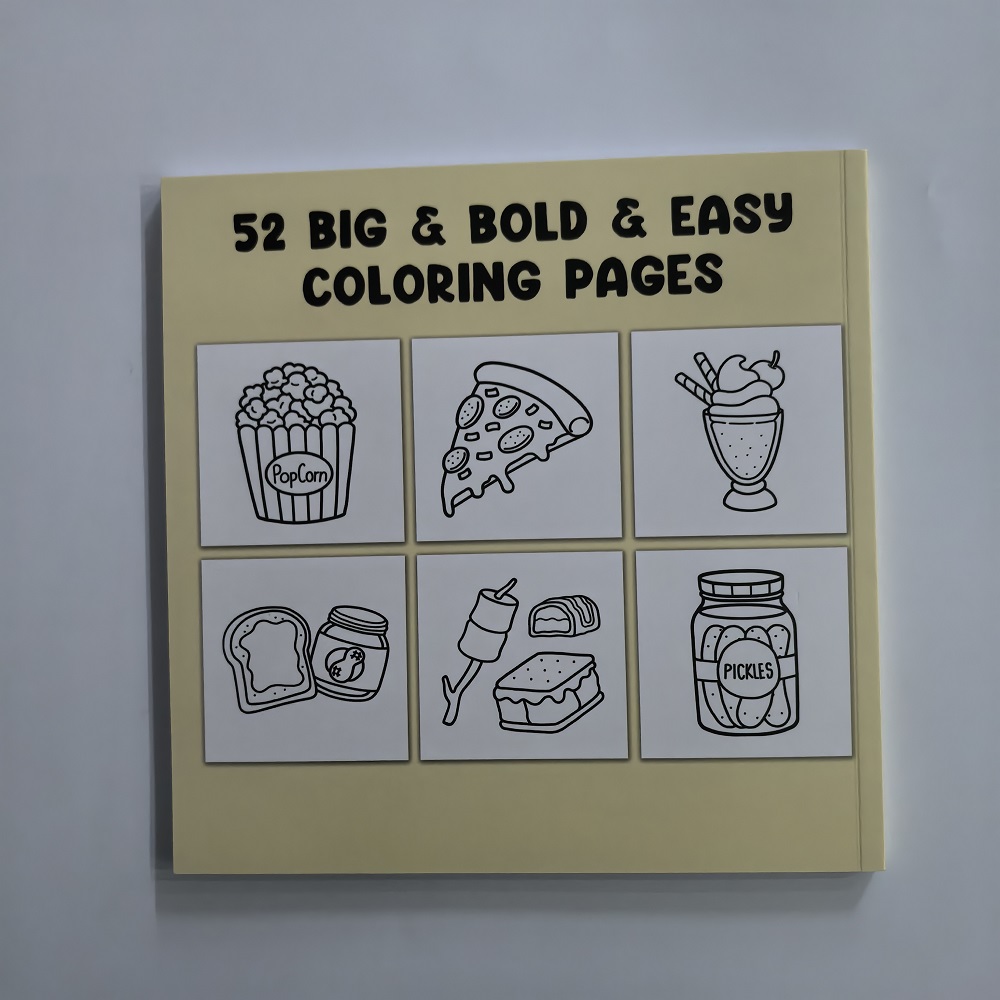 Libro para colorear de aliment - Food And Snacks Coloring Book Bold And Easy reseña y precio