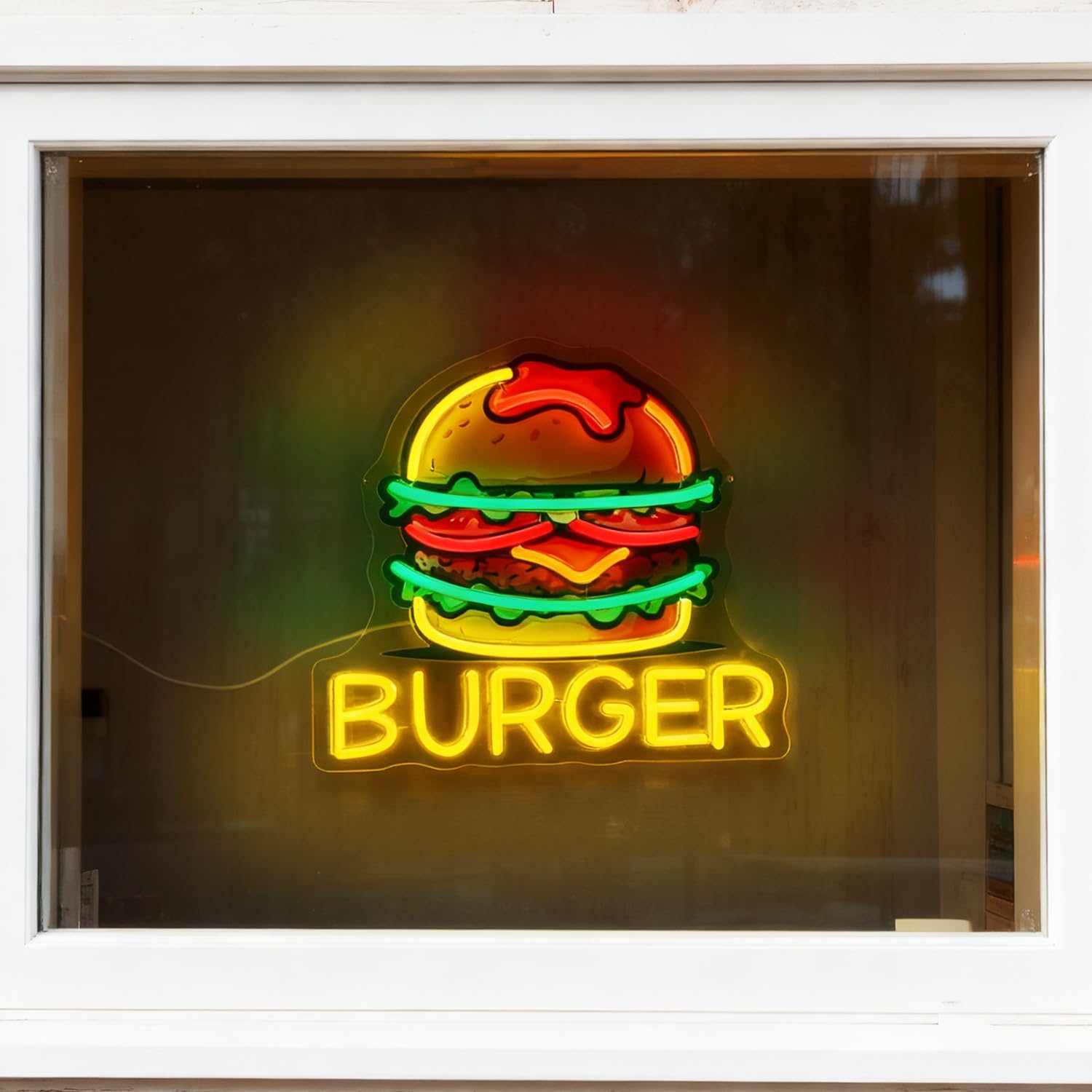 Letrero de Neón de Hamburguesa - Food Snacks Restaurant reseña y precio