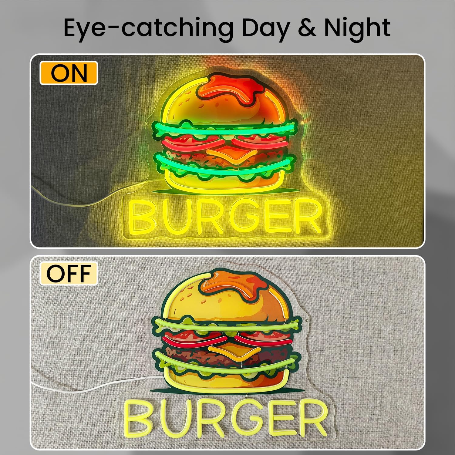 Letrero de Neón de Hamburguesa - Food Snacks Restaurant reseña y precio