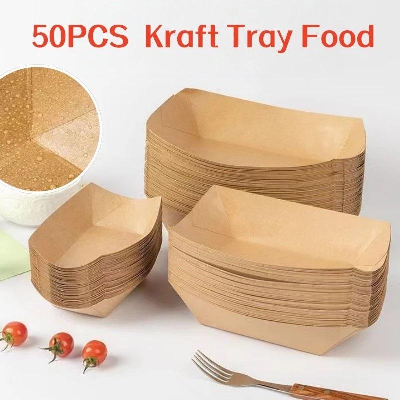 Bandejas de papel kraft desech - Food Snacks Restaurant reseña y precio