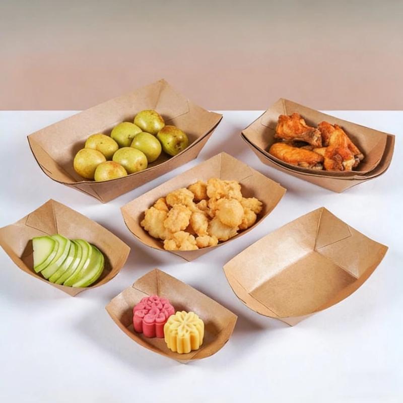 Bandejas de papel kraft desech - Food Snacks Restaurant reseña y precio