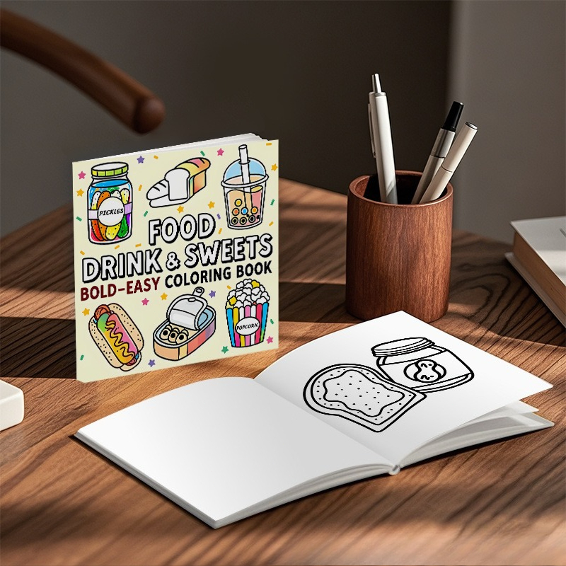 Libro de Colorear Divertido co - Food And Snacks Coloring Book Bold And Easy reseña y precio